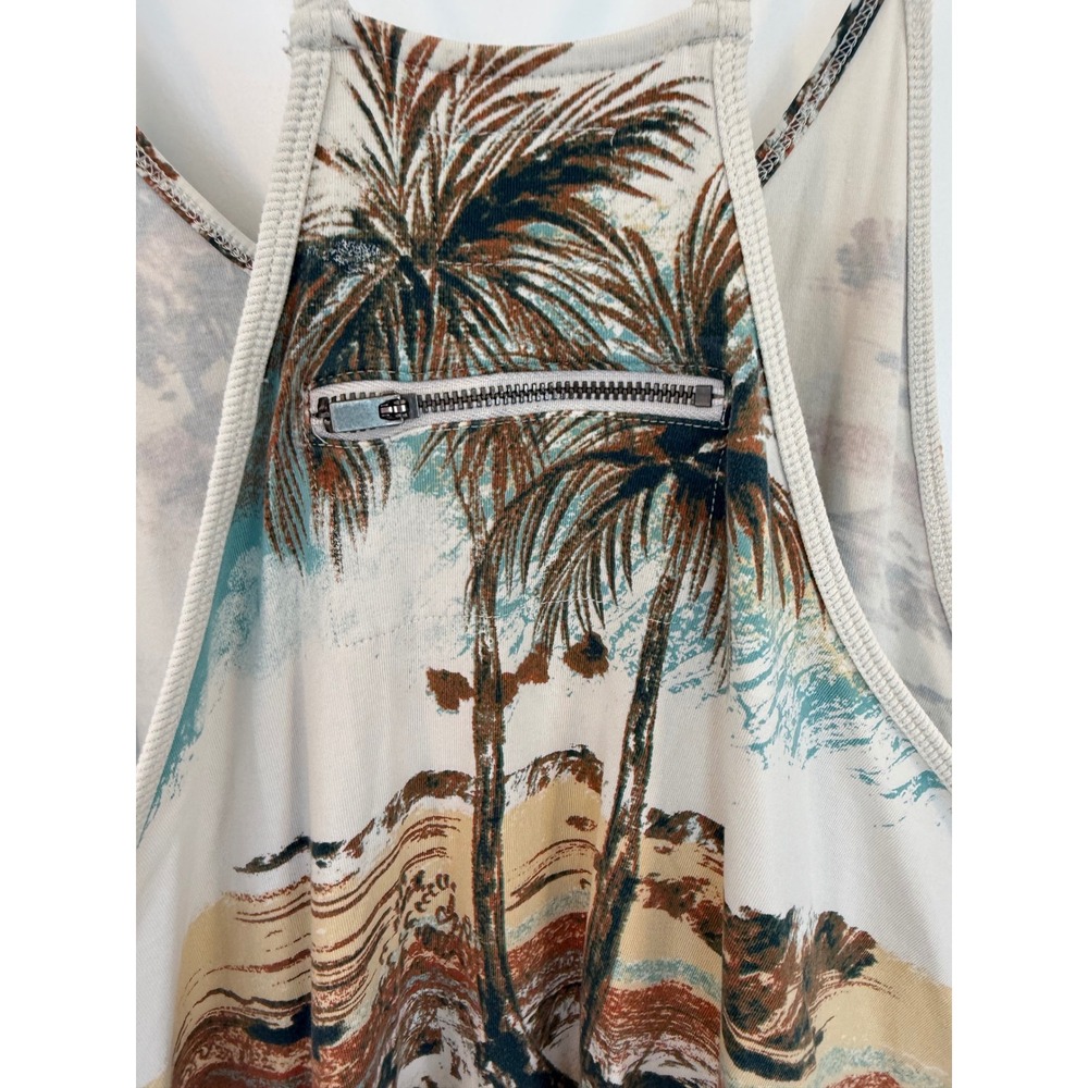 Free People Movement Hot Shot Onesie Tropical Palm Print Jumpsuit -M - Picture 8 of 8